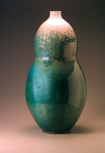 Equator Gourd Vase in Patina Green  - Studio Gallery
