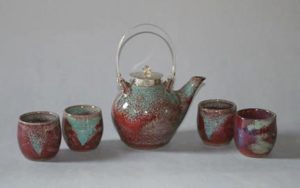 Pam Owens Teapot w Jennie Keatts  - Studio Gallery