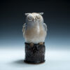 White Owl perched on Stump by Bobbie Thomas