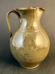 Pitcher Mustard Green by Travis Owens Jugtown Pottery